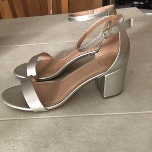 Silver sandals Size 11W Never worn except to try on